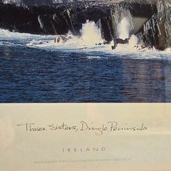 framed picture of "Three Sisters" Dingle by Peter Zoller. 10.5 inches x 12.5 inches 10.5 inches. Presented in a rustic solid wooden frame