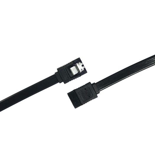 3 X Black SATA Data Cable 39Cm 6Gb/S Straight/Straight with Locking Latch (Brand New/Warranty)