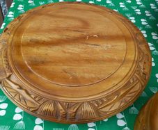 wooden  carved  cake  stand