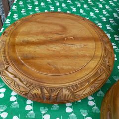 wooden  carved  cake  stand