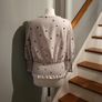 White top with black hearts pattern, Size S Image 3