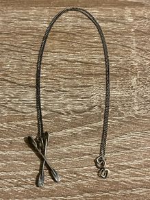 Vintage Sterling Silver Chain with Oars pendant