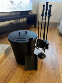 Fire poker set and bucket