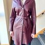 Vintage Genuine Leather Trench Coat - Burgundy With Belt  -  S / 36 / 8 Image 4