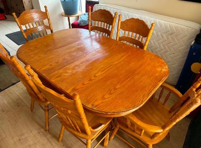 Solid Wooden Table & 6 chairs