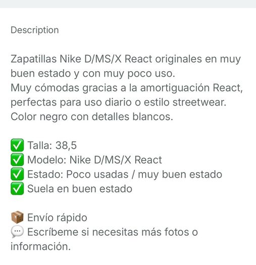 nike  black D/MS/X react