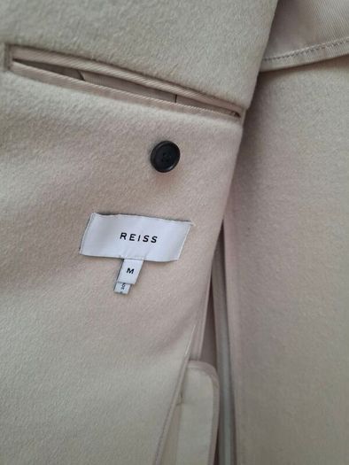 Reiss Gable Gents/Men's Wool Blend Ivory Overcoat