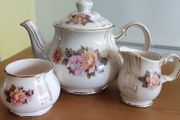 Beautiful Sadler England 3 Piece Teapot, Cream And Sugar Set Autumn Rose