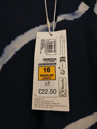 M&S navy top, size 16, new with tag