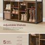 Industrial Coat Rack with Shoe Bench Hall Tree Image 3