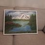 Mountain and Lake Scene Original Painting Image 2