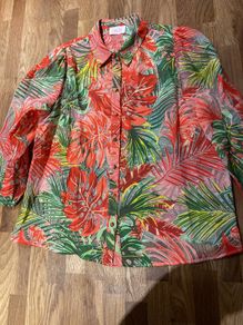 Savida Palm Print Blouse Size Medium