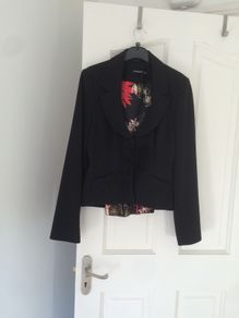 Black Blazer with buttons and peplum flare at the back - size 14