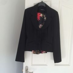 Black Blazer with buttons and peplum flare at the back - size 14