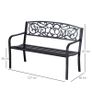 2 Seater Metal Garden Bench Patio Outdoor Park Porch Chair Image 2