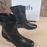 Womens Faith Subtle Ah Ankle Boots Black Leather Zip Up Wedge Heel Size Uk 6 Eu 39 Brand New With Box Image 4