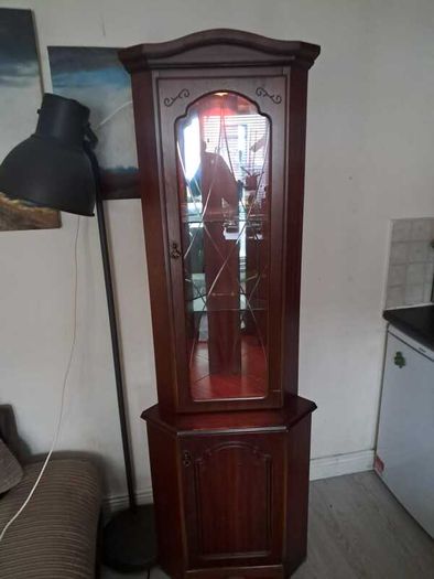 Corner mahogany cabinet