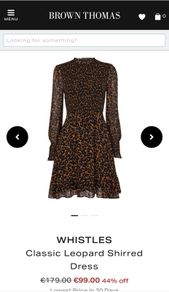 Whistles leopard mini dress, size 8