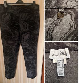 Joseph ribkoff designer trousers paisley design chic classic sophisticated