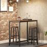 Bar Stools Set of 2, Kitchen Breakfast Bar Chiars, Industrial 63 cm Height Stools for Dining Room, Kitchen, Solid and Stable, Rustic Brown and Black Image 2