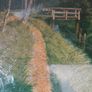 Vintage Mid-Century "Aug. Ahrend Bremen" Cottage Landscape Print Image 3