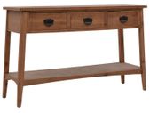 Console Table Solid Fir Wood 126x40x77.5 cm Brown