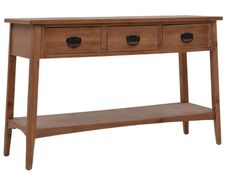 Console Table Solid Fir Wood 126x40x77.5 cm Brown