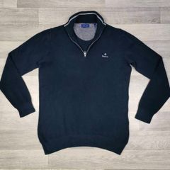 Gant Half ZIP Cotton Jumper Mens M/L