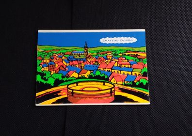 France Postcard : Chateau - Chinon : Luminous , Glow In The Dark , Felt Lined , Postcard