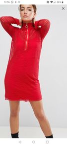 Red fish net dress