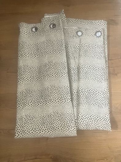 M&Sspotty cotton rich blackout eyelet curtains and cushion covers