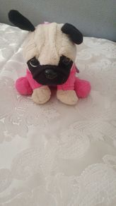 girlie paw pug dog plush