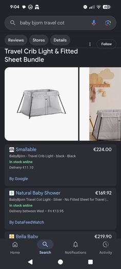 babybjorn travel cot excellent
