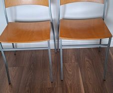 Scandanavian style wooden chairs (two)