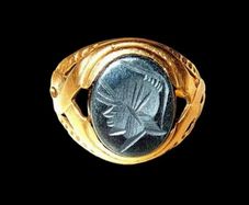 Vintage 9ct Hematite Intaglio Signet Ring