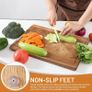 Brand New Acacia Wood Cutting Board Durable Non-Slip Feet with Juice Groove Image 4