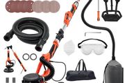 Drywall Sander, 1150W Electric Drywall Sander, Popcorn Ceiling Removal Tool with Vacuum Dust Collection, 5 Variable Speed 800-1700 RPM, LED Light,