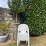 Six stackable garden chairs - white plastic Image 8