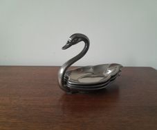 Mid Century Seba Swan Silverplated Ashtray