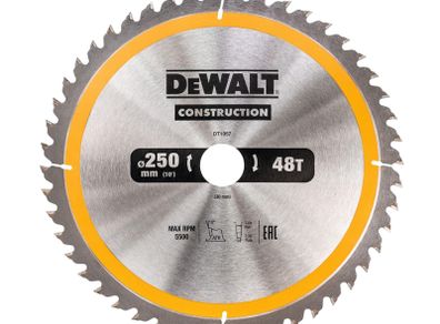 DeWalt DT1957 Construction Circular Saw Blade 250 x 30mm x 48T