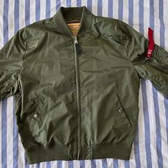 Alpha Industries MA-1 TT Light Bomber Jacket - Sage Green (XXL, Slim Fit)