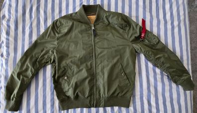 Alpha Industries MA-1 TT Light Bomber Jacket - Sage Green (XXL, Slim Fit)