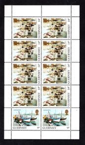 1985 Guernsey UK1.30 Definitive Stamps Booklet pane (ex booklet featuring Market Halls, St Peter Port Mint Never Hinged (MNH)