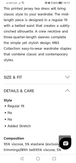 M&S jersey printed dress UK 14