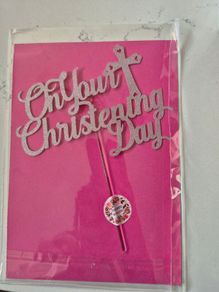 christening day cake topper