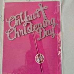 christening day cake topper