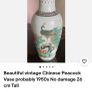 Beautiful Vintage Peacock Vase Image 7