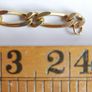 Vintage Decorative Gold Plated Figaro Chain Necklace L-24" Image 8