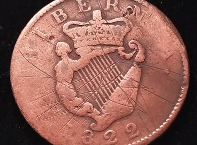 #854 - Ireland - 1822 - Half Penny - George IV