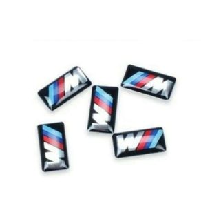 5PCS BMW M Sport Wheel Alloy Badge 3D Emblem Sticker Wheel Decal - 17mm x 9mm